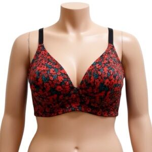 NWOT Nautica Intimates Wire Free Bra, Push Up, Floral, Comfy, Sz 40D, Like new